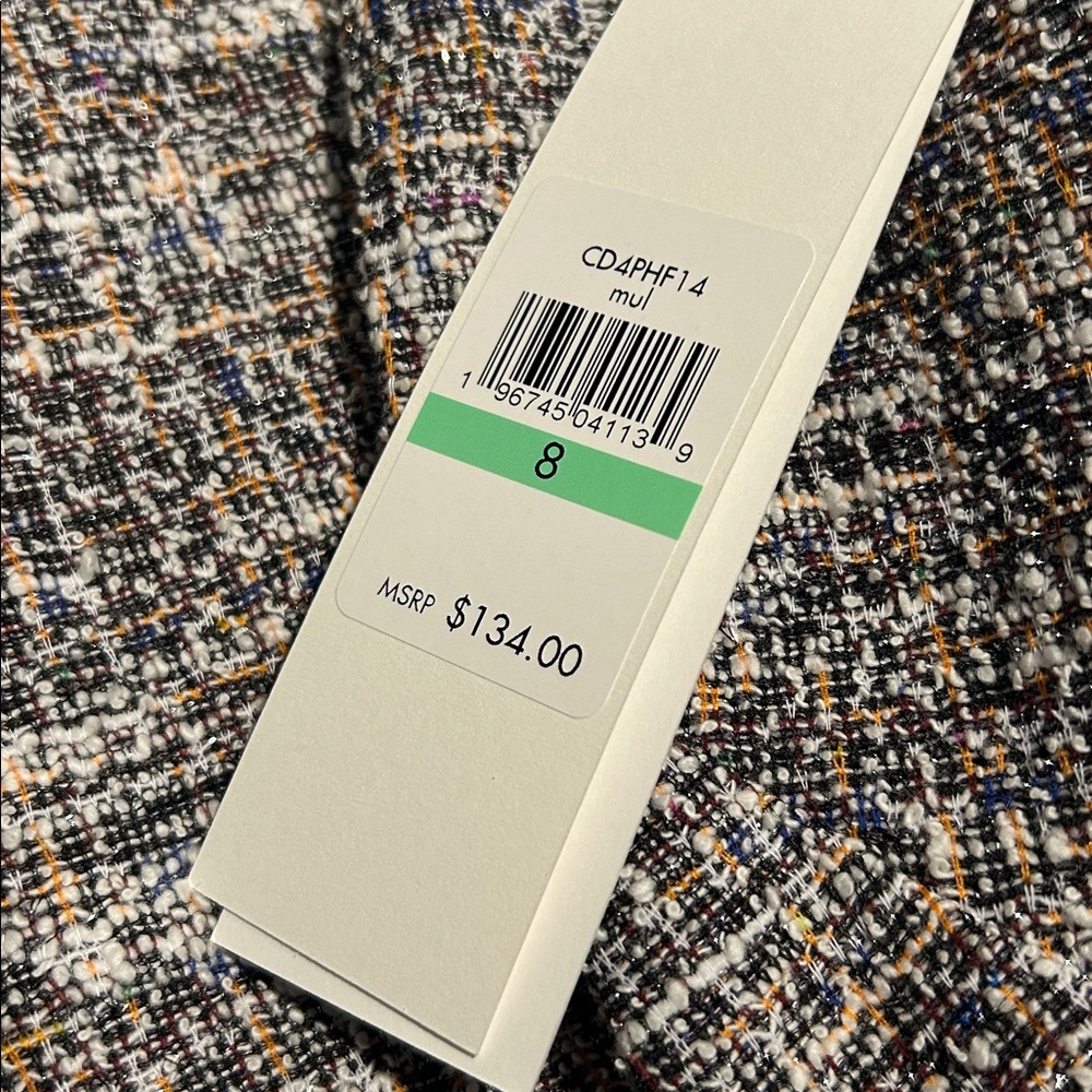 Calvin Klein Textured Black and White Midi Dress - Picture 15 of 16